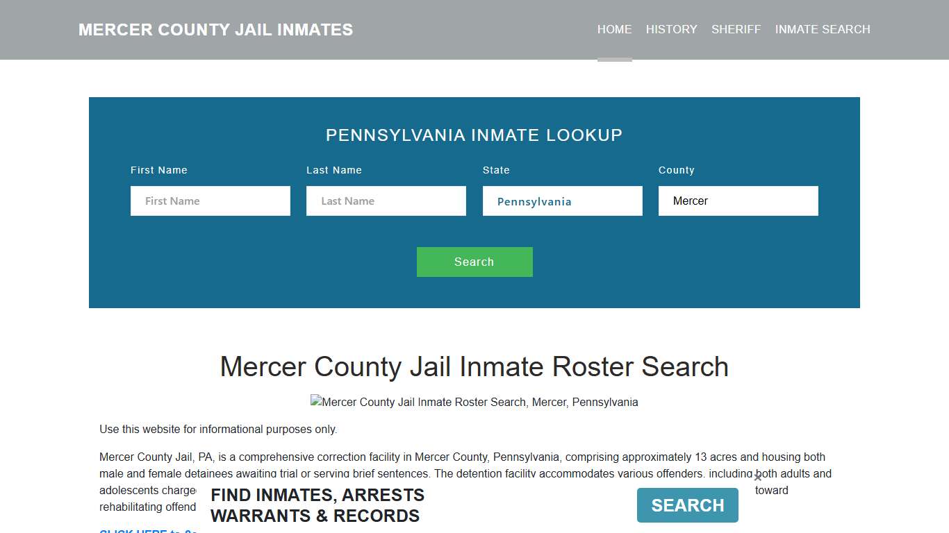 Mercer County Jail Inmate Roster Lookup, Mercer, PA